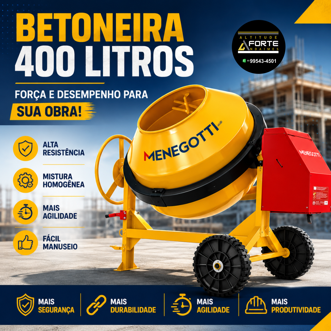 aluguel de betoneiras 400 litros