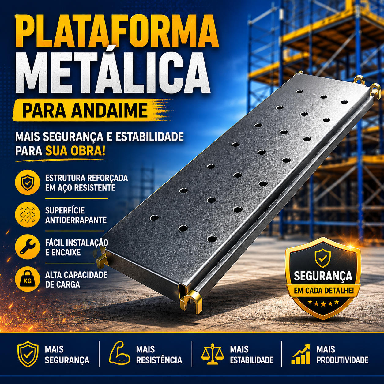 PLATAFORMA METÁLICA PARA ANDAIME